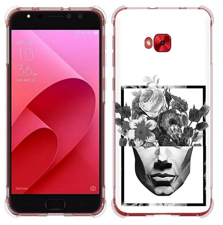 Чехол задняя-панель-накладка-бампер MyPads черно белая ваза в абстракции для ASUS ZenFone 4 Selfie ZD553KL (X00LD) противоударный