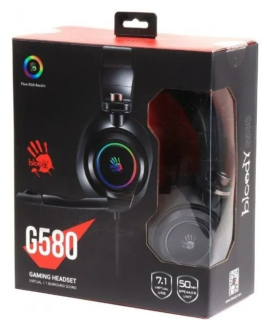 Гарнитура игровая A4Tech Bloody G580, черный (g580 usb /black)