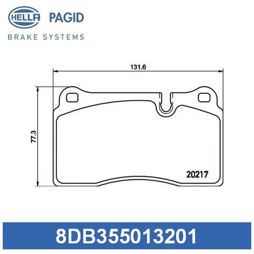 Тормозные колодки дисковые, передняя ось HELLA 8DB355013201