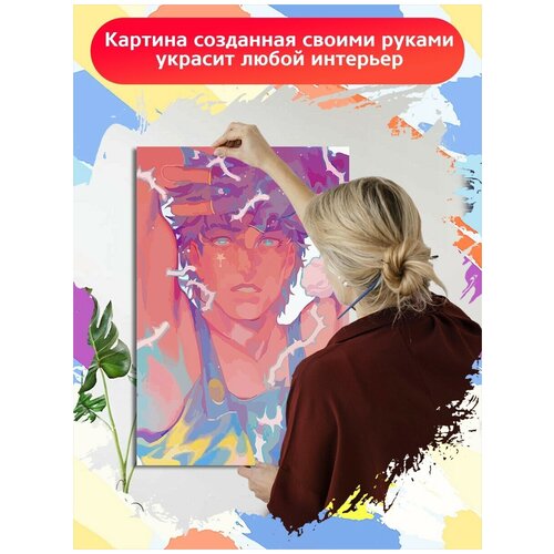 Картина по номерам аниме JoJo ДжоДжо Джотаро Джованна - 6719 В 60x40