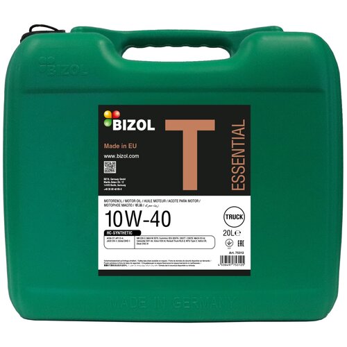 Масло моторное Truck Essential 10W-40 (20л) BIZOL 75312