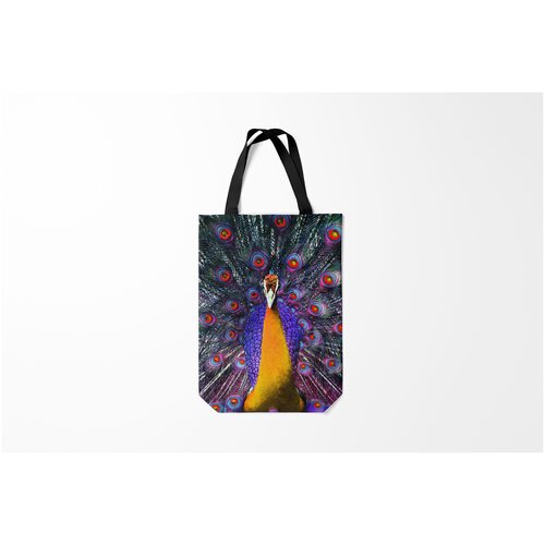 фото Сумка-шоппер / 31х42 см / популярные иллюстрации / перья павлин burnettie