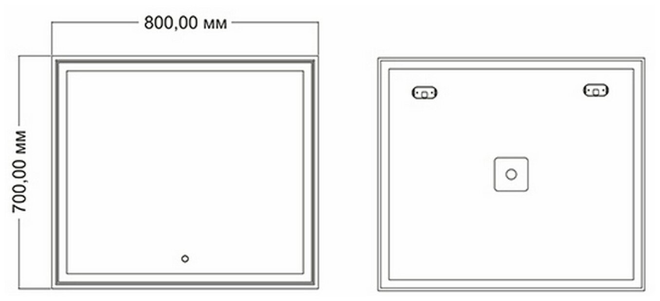Зеркало MIXLINE "Мелис" 800*700 (ШВ) сенсорный выключатель, светодиодная подсветка - фотография № 3