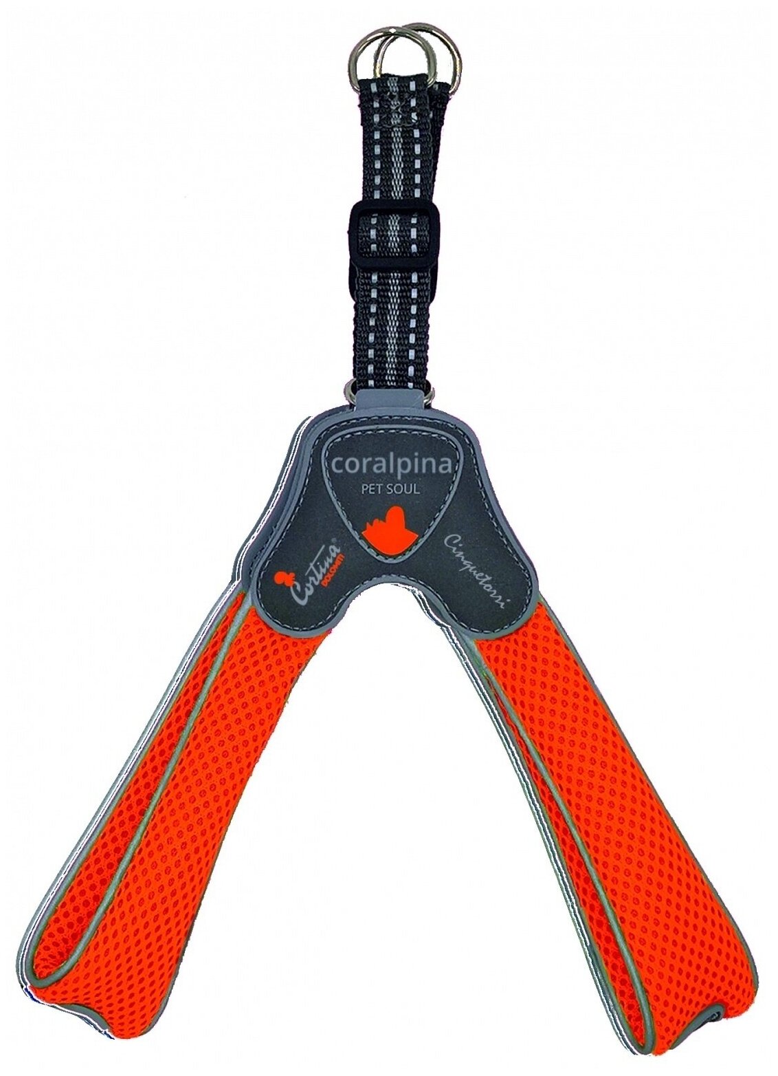 Cortina Harness CINQUETORRI мягкая шлейка для собак "Супер Комфорт", 35-45 см, оранжевый