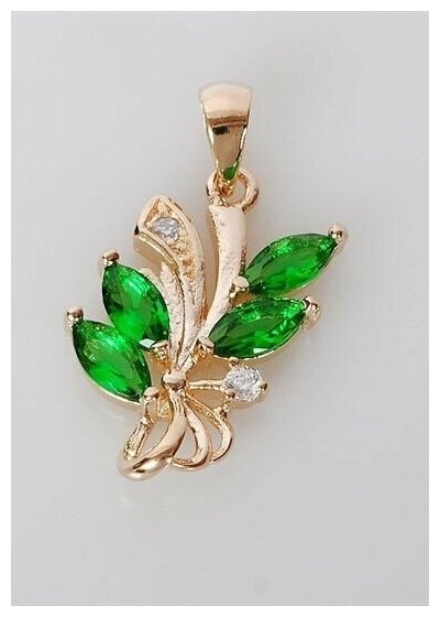 Подвеска Lotus Jewelry, фианит, зеленый
