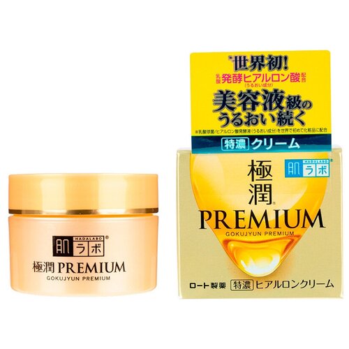 Увлажняющий крем для лица HADALABO Gokujyun Premium Cream Acid на основе семи видов гиалуроновой кислоты