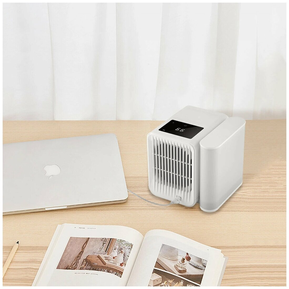 Настольный кондиционер с регулировкой температуры и водяным охлаждением, Вентилятор Xiaomi Microhoo Personal Air Conditioning Fan MH01R White - фотография № 15