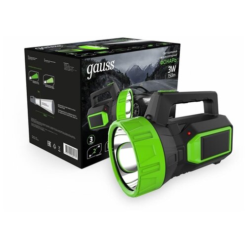 фото Фонарь прожекторный gauss модель gfl604 3w 150lm lead acid 900mah led 1/10/40