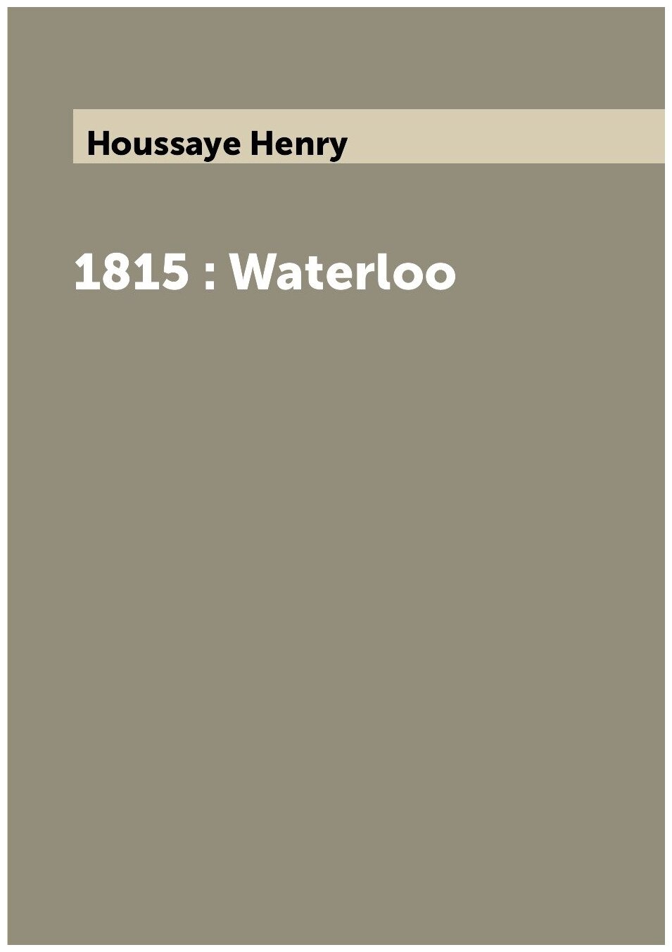 1815 : Waterloo