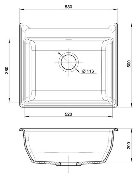 Мойка для кухни GranFest VERTEX GF-V-580 мрамор Белый - фотография № 2