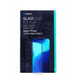 Защитное стекло 2.5D Deppa Full Glue для iPhone 13 Pro Max, полный клей, 0.3мм, черная рамка - изображение