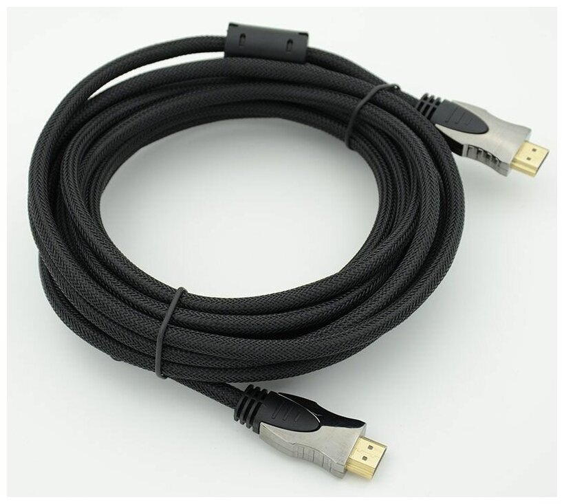 Кабель аудио HDMI (m)/HDMI (m) 5м. феррит. кольца позолоч. конт.