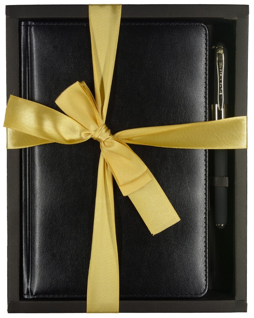 Набор подарочный Bruno Visconti "PARLIAMENT" (ежедневник недатированный, серебряный срез, черный, А5 и ручка шариковая подарочная), Арт. 3-212/02-2