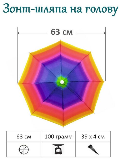 Зонт механика, купол 63 см, 8 спиц, мультиколор