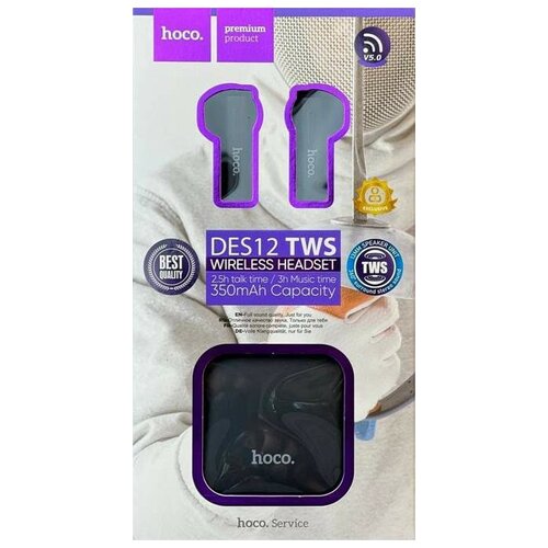 Беспроводные наушники TWS Hoco DES12 BT5035mAh3ч черные 211200₽