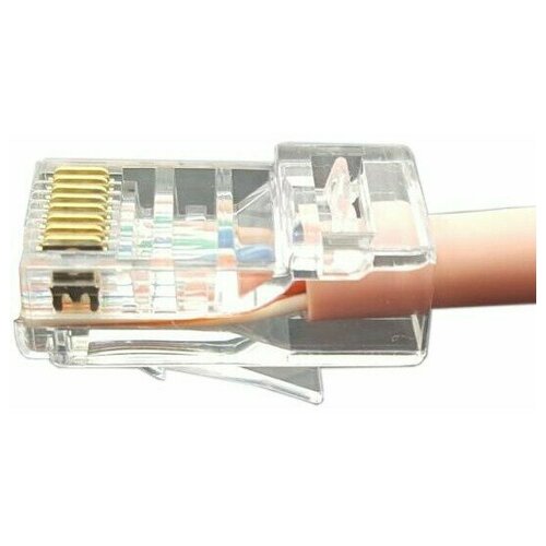 Коннектор RJ-45 Hyperline (PLEZ-8P8C-U-C6-100) hyperline разъем легкой оконцовки rj 45 8p8c под витую пару 100 шт 403341