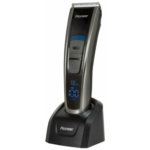 Машинка для стрижки волос Pioneer со стальным и керамическим движущимся лезвиями 2 скорости 7 насадок работа от аккумулятора 216400₽