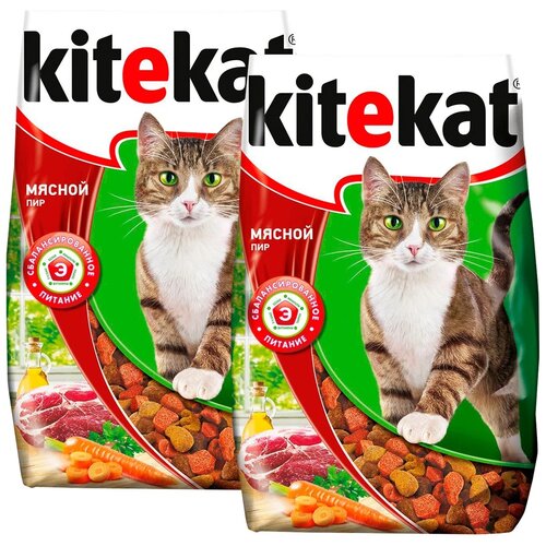 Сухой корм для кошек Kitekat Мясной Пир 2 шт. х 15 кг корм для кошек kitekat мясной пир сух 1 9кг