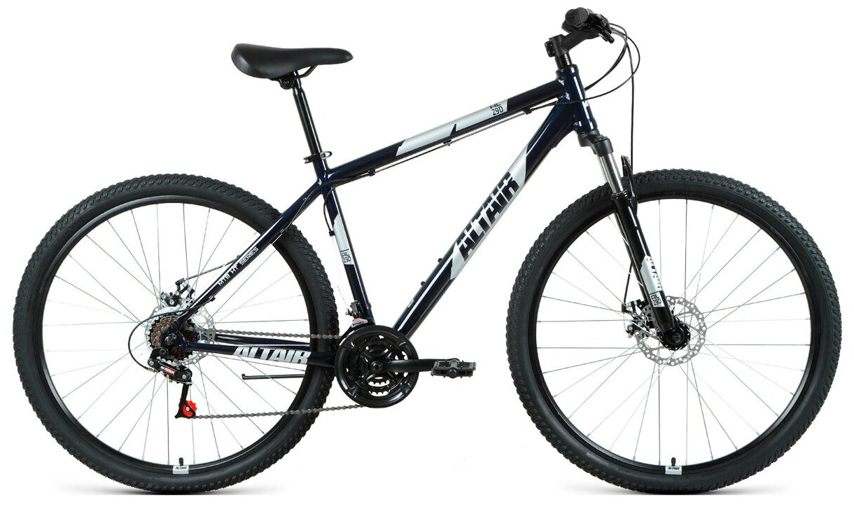 Горный велосипед Altair AL 29 D 2021, темно-синий/серебристый, рост 19"