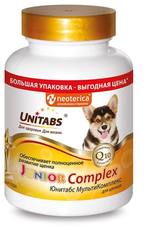 Витамины Unitabs JuniorComplex с B9 для щенков, 200 таб.
