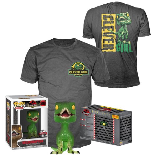 Набор Фигурка+Футболка Funko POP and Tee: Jurassic Park: Clever Raptor(GR/TRL)(M) 47629 набор футболка фигурка funko pop tees jurassic park – clever raptor