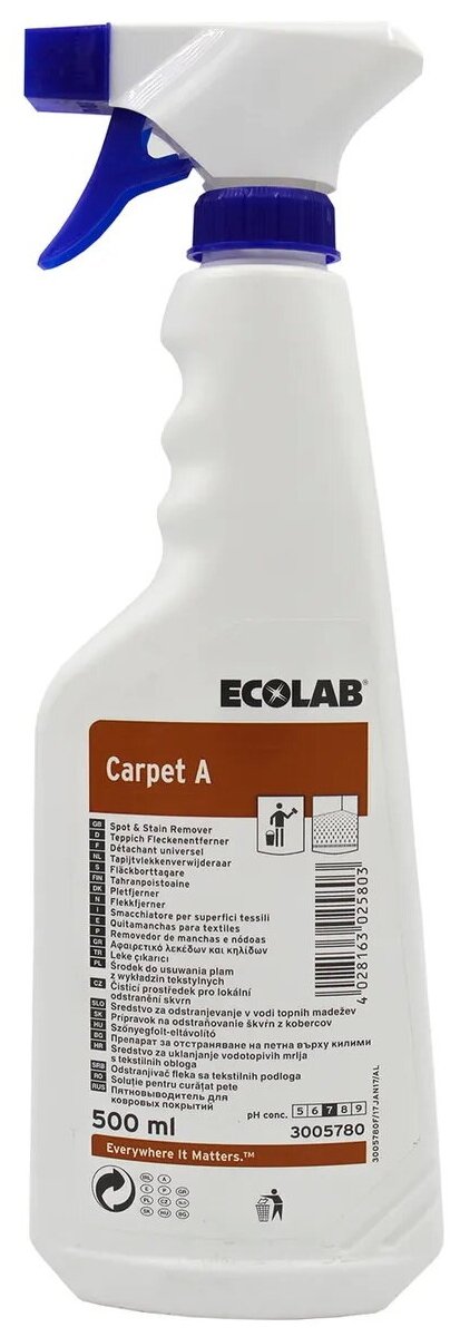 Ecolab Carpet A средство для удаления пятен с ковровых напольных покрытий 500 мл