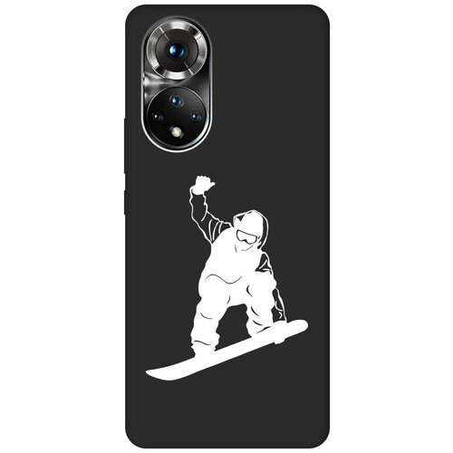 Матовый чехол Snowboarding W для Honor 50 / Huawei Nova 9 / Хонор 50 / Хуавей Нова 9 с 3D эффектом черный матовый чехол advice w для huawei nova 9 honor 50 хонор 50 хуавей нова 9 с 3d эффектом черный