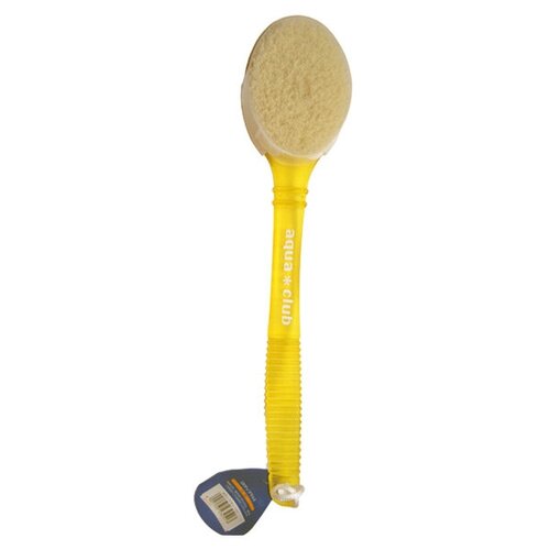 Щетка с ручкой для сухого массажа, жёлтая