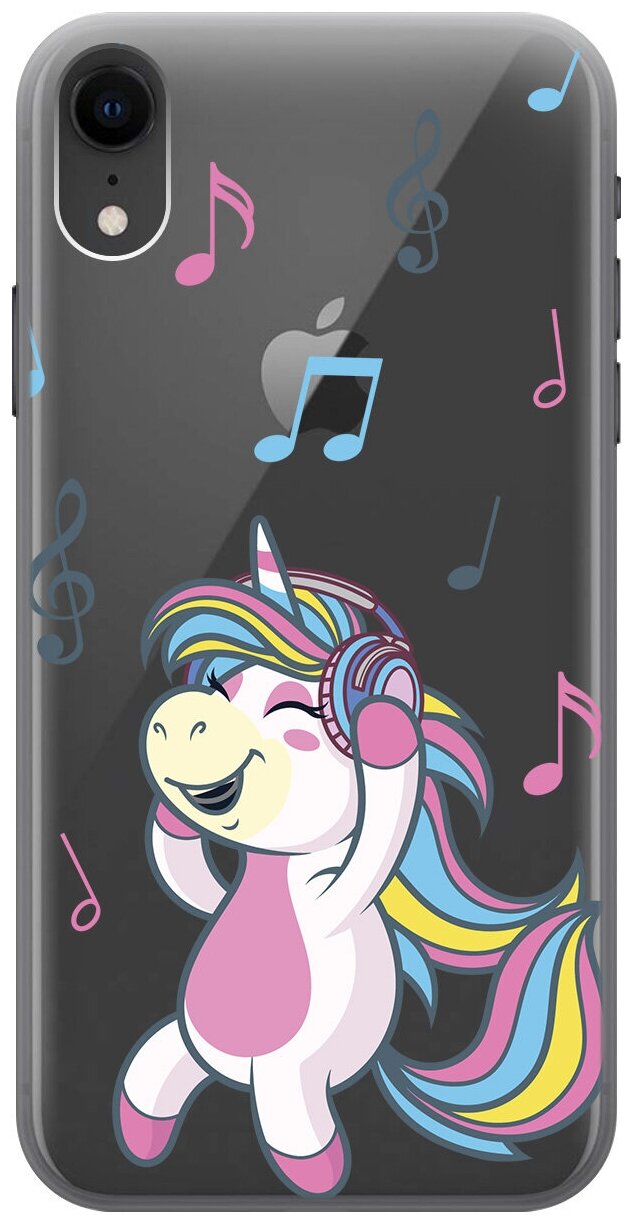 Силиконовый чехол на Apple iPhone XR / Эпл Айфон Икс Эр с рисунком "Musical Unicorn"