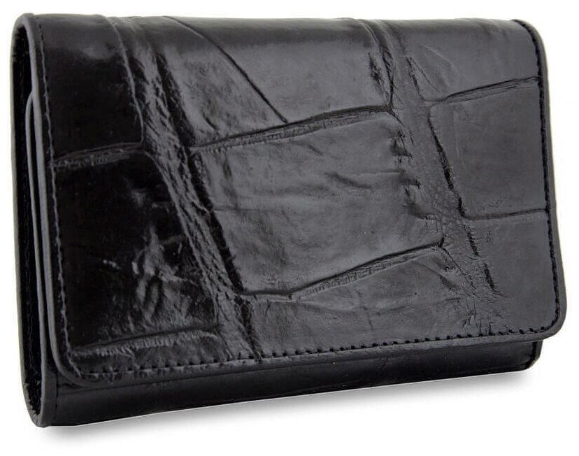 Лаковый женский кошелек из натуральной кожи с брюха крокодила Exotic Leather 
