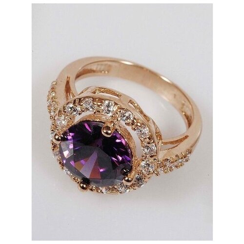 Кольцо помолвочное Lotus Jewelry, аметист, размер 16, фиолетовый