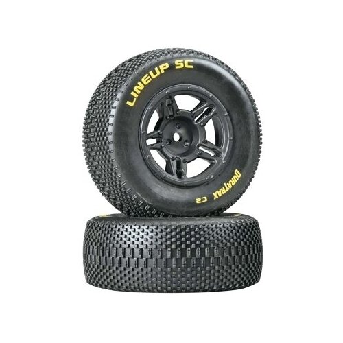 DuraTrax Lineup SC Tire C2 w/5-Spoke Wheels Black DTXC3679