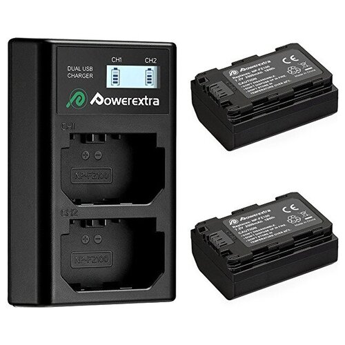 2 аккумулятора зарядное устройство Powerextra NP-FZ100 645000₽