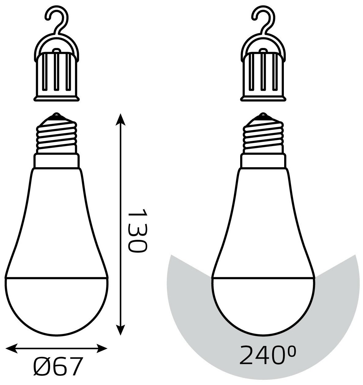 Лампа светодиодная gauss LED 102402207 с Li-Ion аккумулятором, E27, A60, 7 Вт, 4100 К - фотография № 7