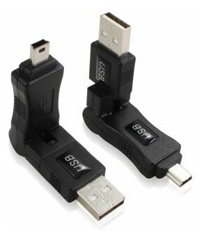 Переходник mini USB / AM USB 2.0 GCR поворот 360гр