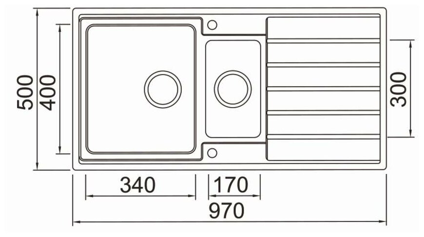 Мойка кухонная Seaman Eco Roma SMR-9750B без отверстий