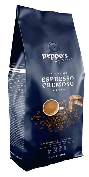 Кофе в зернах Peppo's Espresso Cremoso, 1 кг (Италия) - фотография № 2