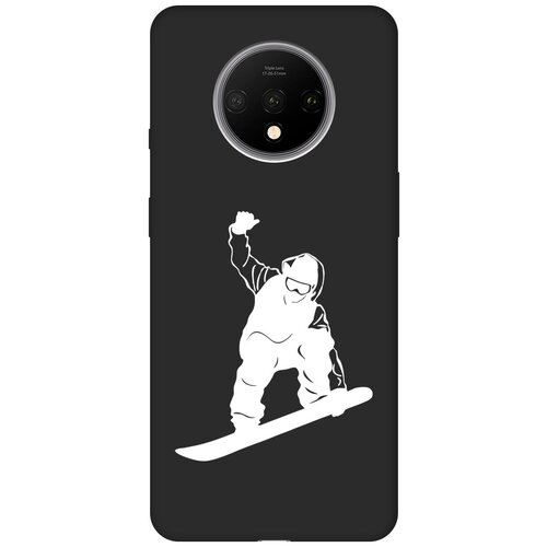 Матовый чехол Snowboarding W для OnePlus 7T / ВанПлюс 7Т с 3D эффектом черный матовый чехол hockey w для oneplus 7t ванплюс 7т с 3d эффектом черный