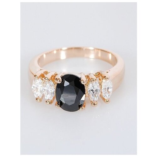 Кольцо помолвочное Lotus Jewelry, фианит, размер 16, черный