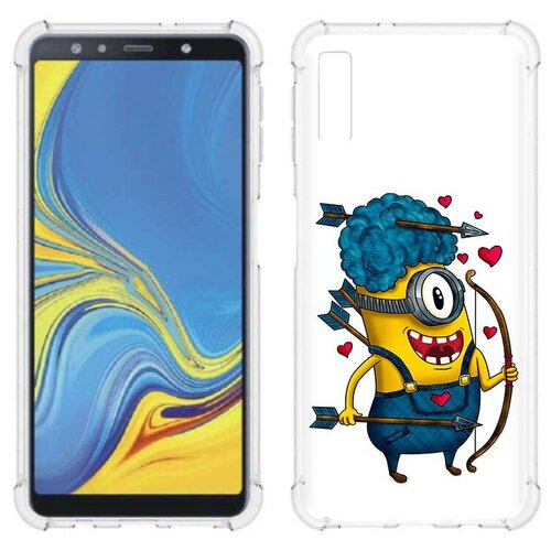 чехол задняя панель накладка бампер mypads миньон купидон для samsung galaxy a7 2018 sm a750fn ds противоударный Чехол задняя-панель-накладка-бампер MyPads Миньон купидон для Samsung Galaxy A7 (2018) SM-A750FN/DS противоударный