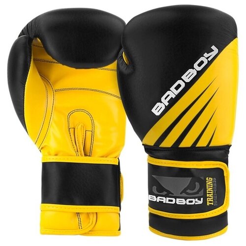 Боксерские перчатки Bad Boy Training Series Impact Boxing Gloves - Black/Yellow 12 унций