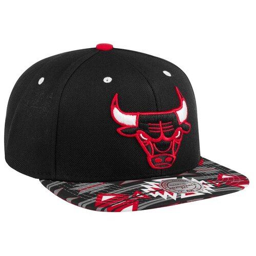 фото Бейсболка с прямым козырьком mitchell ness hhss1101-cbuyypppblck chicago bulls nba, размер one mitchell & ness