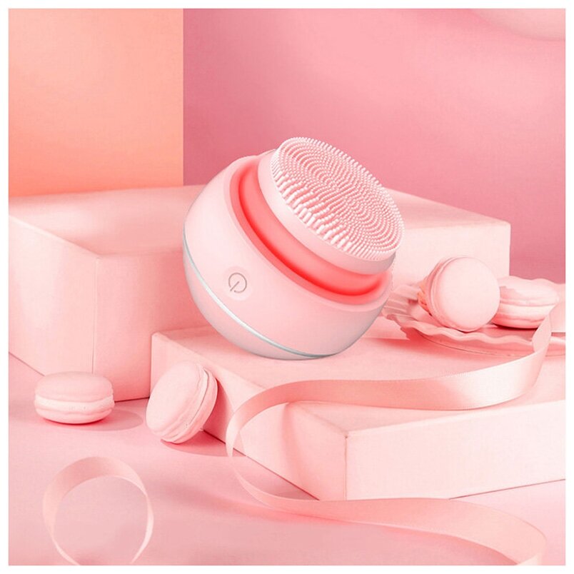 Массажер для ультразвуковой чистки лица FitTop L-Sonic, розовый - фотография № 2