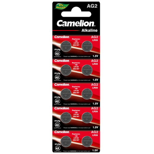 Батарейка для часов Camelion G2 BL-10 Mercury Free AG2-BP10 0%Hg 396A/LR726/196 12810 15905359 camelion g 8 bl 10 mercury free ag8 bp10 0%hg 391a lr1120 191 батарейка для часов