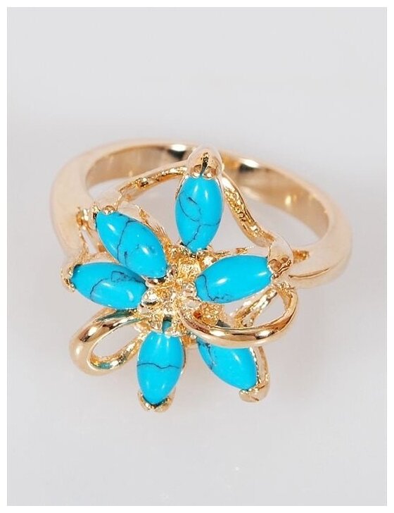 Кольцо помолвочное Lotus Jewelry, бирюза