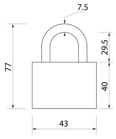 Замок навесной LOCKLAND, 40 мм, влагозащищенный, короткая дужка, 2 ключа, цвет черный - фотография № 5