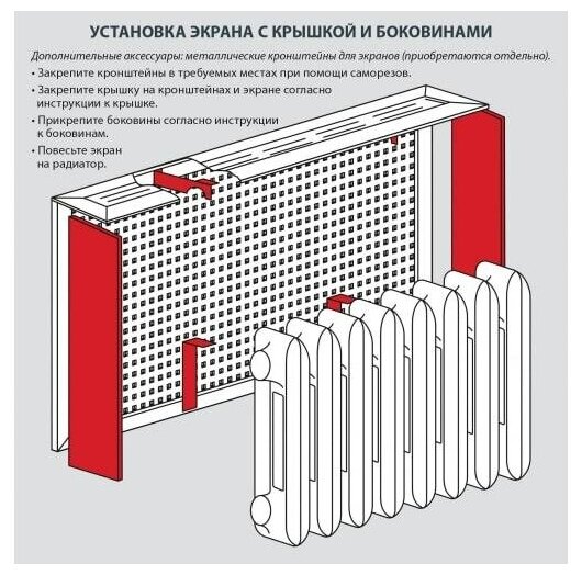 Боковина для экрана, универсальный, 2 шт, белая, Стильный Дом, v545745 - фотография № 3