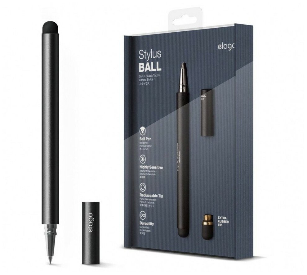 Стилус-ручка Elago Pen Ball, цвет black (EL-STY-BALL-BK)