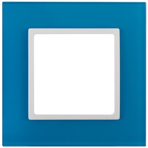 ЭРА 14-5101-28 ЭРА Рамка на 1 пост, стекло, Эра Elegance, голубой+бел (10/50/1800)
