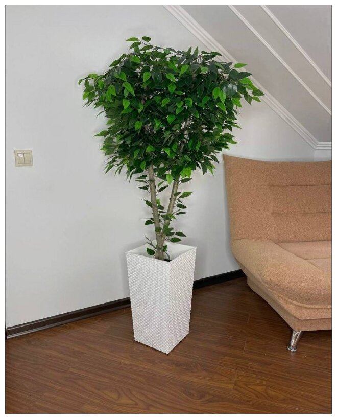 Фикус искусственный/Декоративное дерево в кашпо/Фикус комнатный напольный